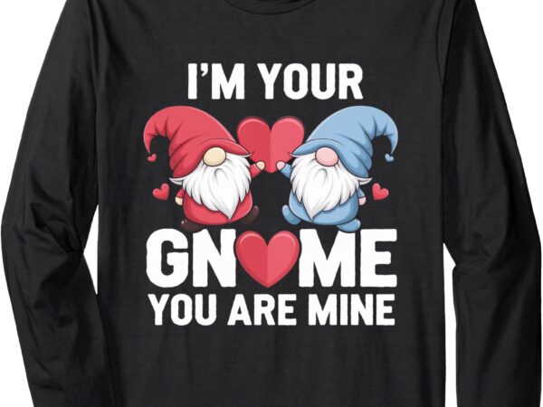 Valentine’s day for womens cute gnomes love heart long sleeve t-shirt