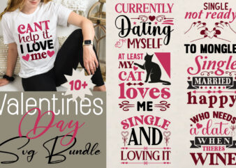 Valentines Day T-shirt Bundle Valentines Day Svg Bundle