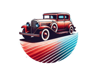 Trendy Retro Vintage Car t-shirt design png & jpeg designs – download instantly Retro Vintage T-shirt Design