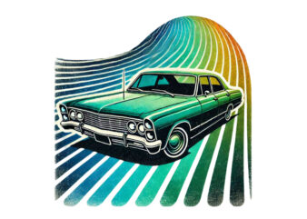 Trendy Retro Vintage Car t-shirt design png & jpeg designs – download instantly