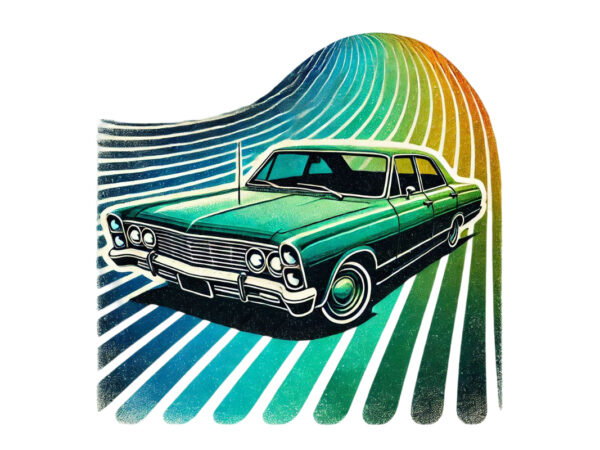 Trendy retro vintage car t-shirt design png & jpeg designs – download instantly