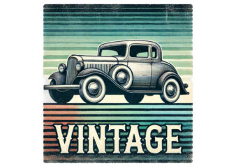 Trendy Retro Vintage Car t-shirt design png & jpeg designs – download instantly Retro Vintage T-shirt Design