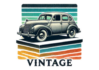 Trendy Retro Vintage Car t-shirt design png & jpeg designs – download instantly Retro