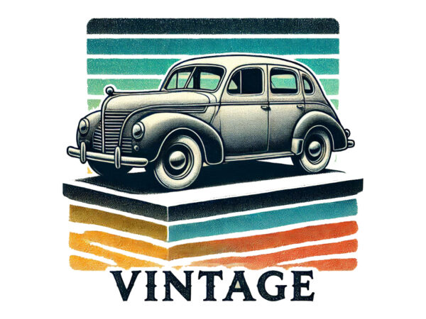 Trendy retro vintage car t-shirt design png & jpeg designs – download instantly retro