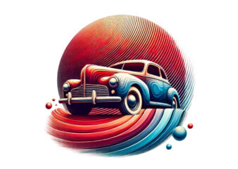 Trendy Retro Vintage Car t-shirt design png & jpeg designs – download instantly