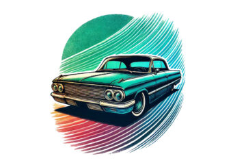 Trendy Retro Vintage Car t-shirt design png & jpeg designs – download instantly Retro Vintage Tee