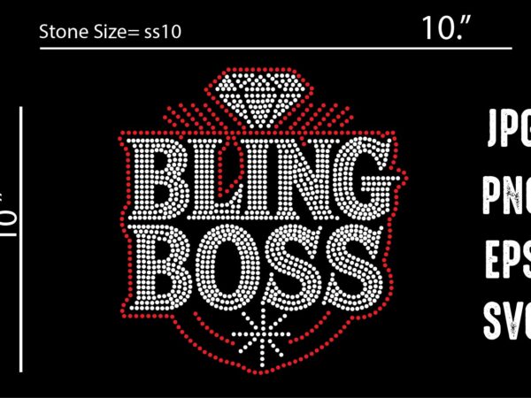 Bling boss rhinestone template t shirt template