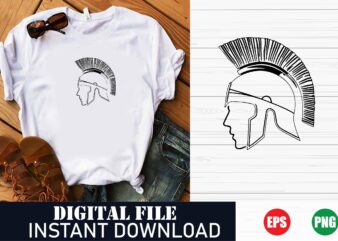 Spartan Helmet – Ancient Greek Warrior Design, Spartan Pride T-Shirt, Vintage Style Tee, Classic Spartan Helmet vector