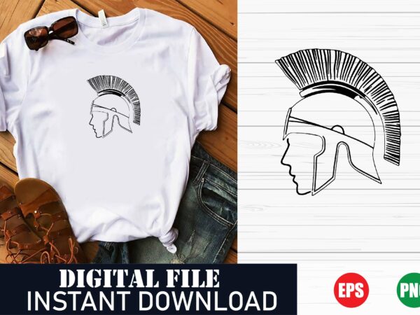 Spartan helmet – ancient greek warrior design, spartan pride t-shirt, vintage style tee, classic spartan helmet vector