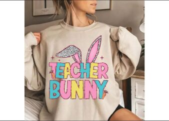 Easter Teacher Bunny PNG vector clipart