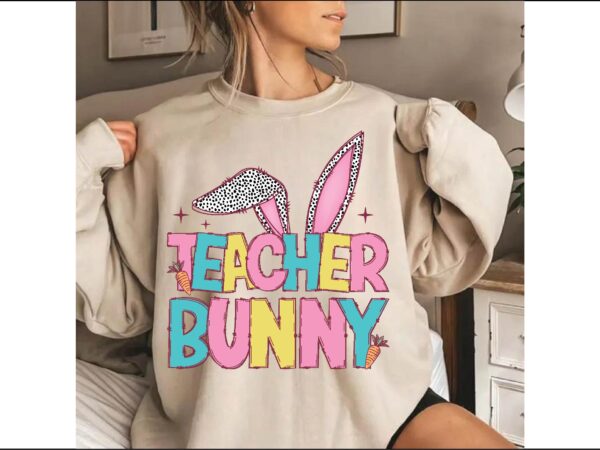 Easter teacher bunny png vector clipart