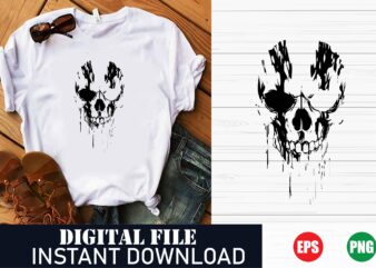 Classic Skull and Crossbones Vector T-Shirt Design, Vintage Pirate Skull Vector Artwork for T-Shirts, Skull Vector Illustration