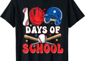 100 Days Of School Baseball 100th Day For Boys Kids T-Shirt