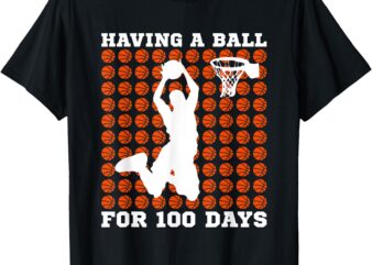 100 Days Of School Basketball 100th Day Balls For Boys T-Shirt