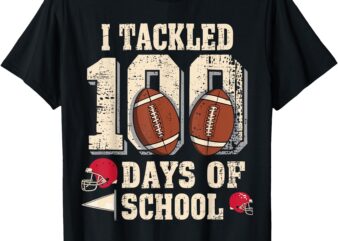 100 Days Of School Boys 100th Day Of School Football T-Shirt