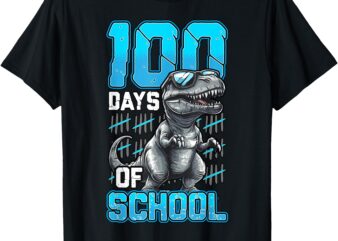 100 Days Of School Trex 100th Day of School Dino Dinosaur T-Shirt