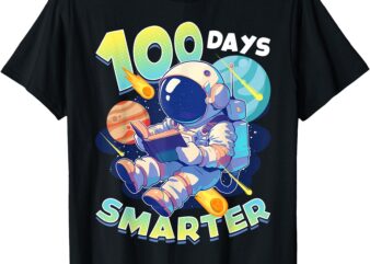 100 Days Smarter Astronaut Space 100th Day Of School Boys T-Shirt