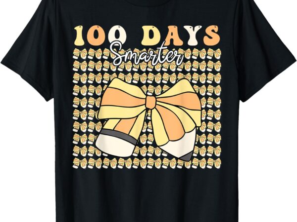 100 days smarter girls coquette bow 100 days of school girl t-shirt