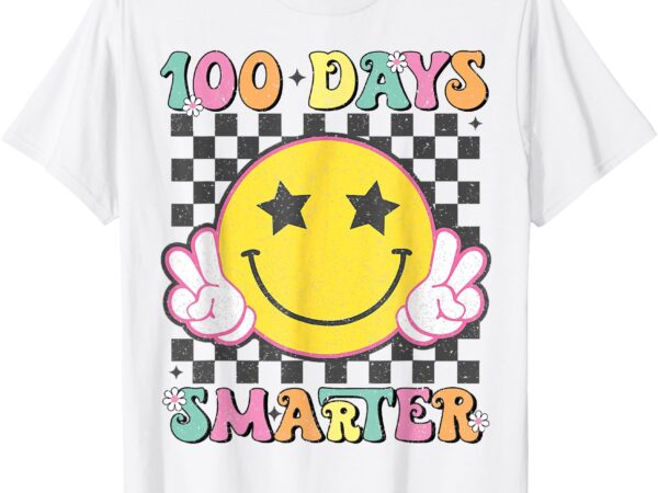 100 days smarter smile face 100th day of school teacher kids t-shirt