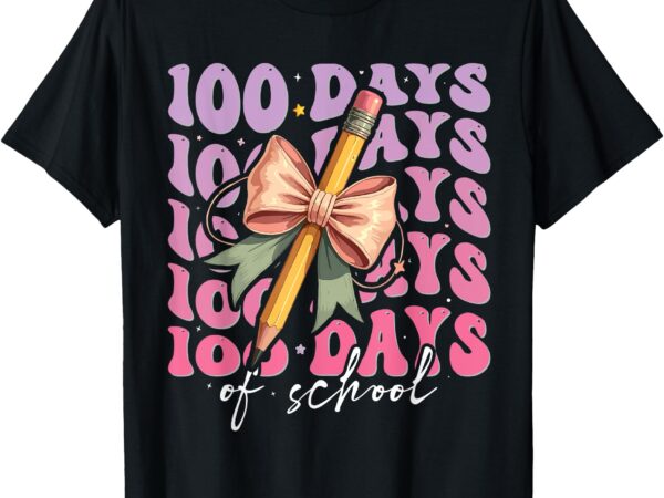 100 days of school coquette bow bright student outfit t-shirt