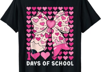 100 Days of School Coquette Bow Hearts 100th Day of School T-Shirt