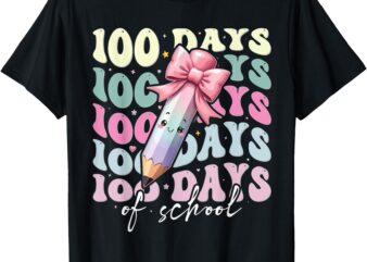 100 Days of School Coquette Bow Pretty Classroom Outfit T-Shirt