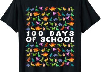 100 Days of School Dinosaur 100th Day of School Kids Boys T-Shirt