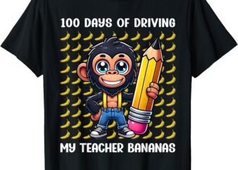 100 Days of School Gorilla 100th Day of School Kids Boys T-Shirt