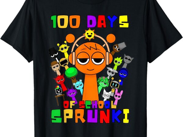 100 days of school sprunki school 100 days kids boys girls t-shirt