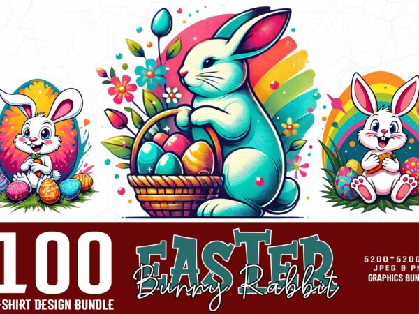 Passion easter sunday rabbit bunny illustration t-shirt design bundle of 100 designs