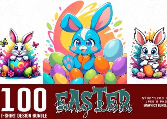 Popular groovy easter sunday rabbit bunny lover t-shirt design bundle of 100 designs – download instantly