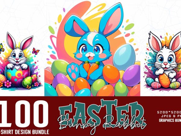 Popular groovy easter sunday rabbit bunny lover t-shirt design bundle of 100 designs – download instantly