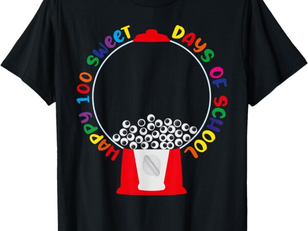 100 days of school gumball machine googly eye kids & teacher t-shirt