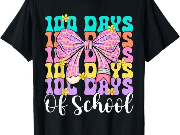 100th day of school cute pencil coquette bow teacher girls t-shirt