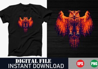 Colorful Owl Vector T-Shirt Design, Vibrant Owl Graphic Tee, Cute Cartoon Owl T-Shirt for Animal Lovers