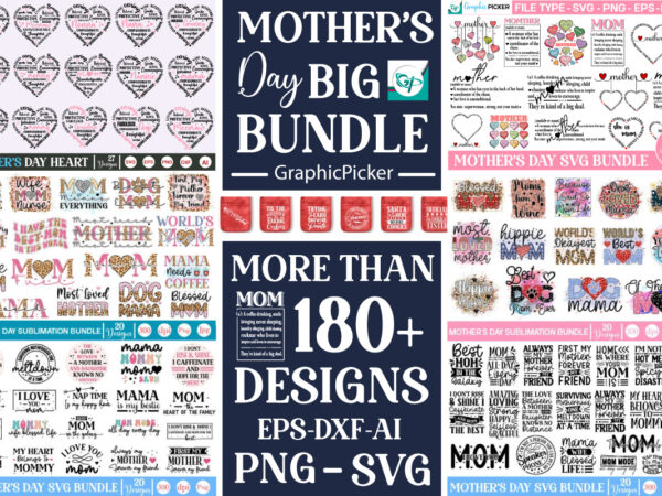 Mother’s day mega svg bundle, mother’s day png big bundle t shirt designs for sale