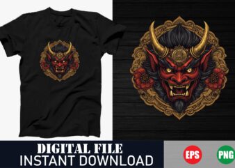 Vector Devil Face T-Shirt Design, Devil Face Vector Art for T-Shirts, Downloadable Devil Face Vector, High-Quality Devil Face Vector T-Shirt