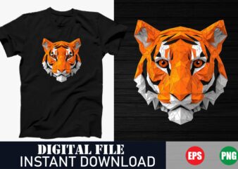 Colorful Tiger Face Graphic T-Shirt Design, Fierce Jungle Tiger Art T-Shirt, Exotic Tiger Face Illustration T-Shirt, Vibrant Big Cat T-Shirt