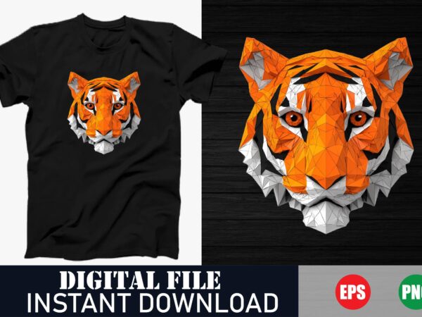 Colorful tiger face graphic t-shirt design, fierce jungle tiger art t-shirt, exotic tiger face illustration t-shirt, vibrant big cat t-shirt