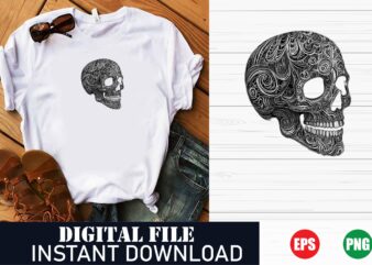 Edgy Skull Vector Art T-Shirt Design for Streetwear Lovers, Minimalist Skull Graphic Tee, Vintage Skull and Bones T-Shirt