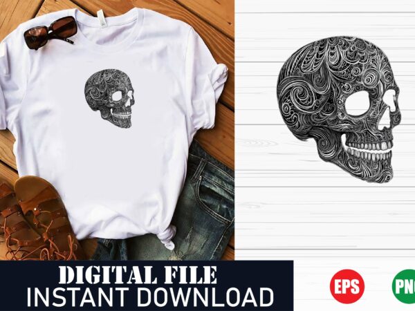 Edgy skull vector art t-shirt design for streetwear lovers, minimalist skull graphic tee, vintage skull and bones t-shirt