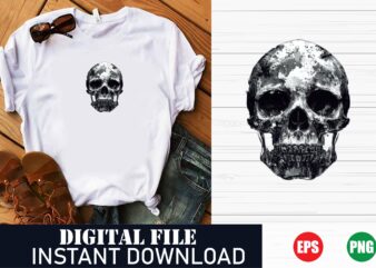 Edgy Skull Vector Art T-Shirt Design for Men and Women, Vintage Skull and Crossbones Graphic Tee , Minimalist Skull Illustration