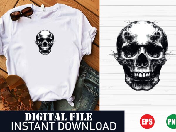 Vintage skull artwork design for exclusive t-shirt collections, minimalist skull vector design, trendy skull graphic tee , unique skull