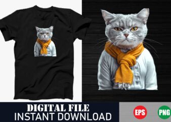 Angry Cat Vector Art T-Shirt Design for Cat Lovers, Funny Grumpy Cat Illustration, Minimalist Angry Cat Graphic Tee , Retro Angry Cat Pop