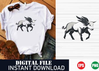 Black Bull Vector T-Shirt Design, Strong Black Bull Graphic Tee, Bull Graphic vector, logo vector, Edgy Black Bull Design Tee