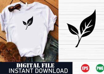 Minimalist Leaves Logo Vector T-Shirt Design – Nature-Inspired Botanical Art, Tropical Leaves Vector T-Shirt , Botanical Leaves Vector