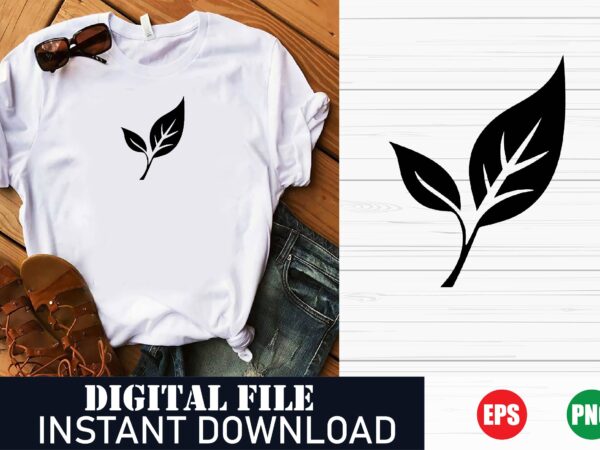 Minimalist leaves logo vector t-shirt design – nature-inspired botanical art, tropical leaves vector t-shirt , botanical leaves vector