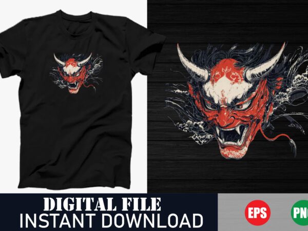 Edgy devil face vector t-shirt design for men and women, dark gothic devil face t-shirt design , satanic devil face vector art t-shirt