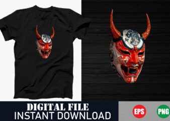 Edgy Devil Face Vector T-Shirt Design for Men and Women, Evil Demon Face Vector , Minimalist Devil Face T-Shirt