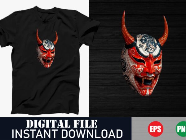 Edgy devil face vector t-shirt design for men and women, evil demon face vector , minimalist devil face t-shirt